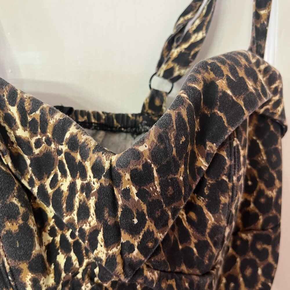 Maneater Top in Wild Leopard Print - Vixen by Micheline Pitt Size Small - Picture 3 of 8